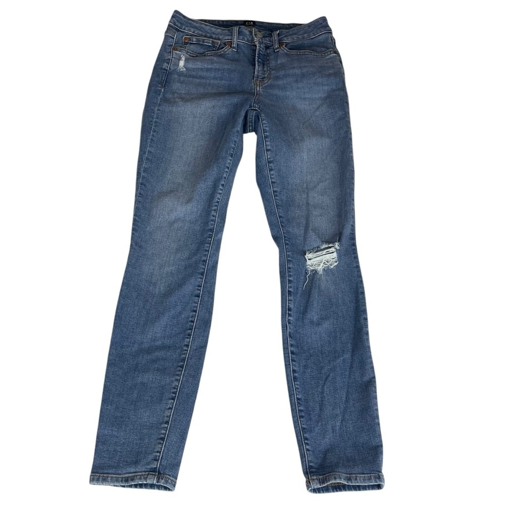 Gap Curvy True Skinny Jeans Distressed Medium Wash Size 28R